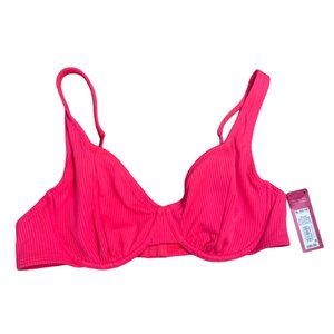 hot pink underwire swim top